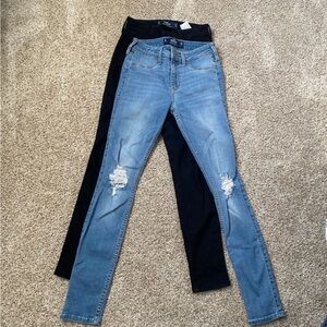 Hollister Blue and Black Skinny Jeans for Women